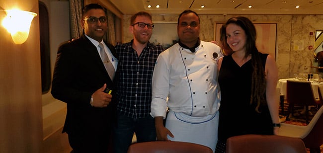 Bosco Vaz (Assistant Maitre d'), and Chef Nelson Fernandes